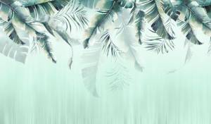 3D Фотообои Artegrafico «Изумрудный букет тропических листьев» FLV-015 канвас