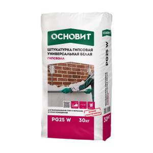 Штукатурка гипсовая ОСНОВИТ Гипсвэлл PG25 W Т-25 белая 30 кг
