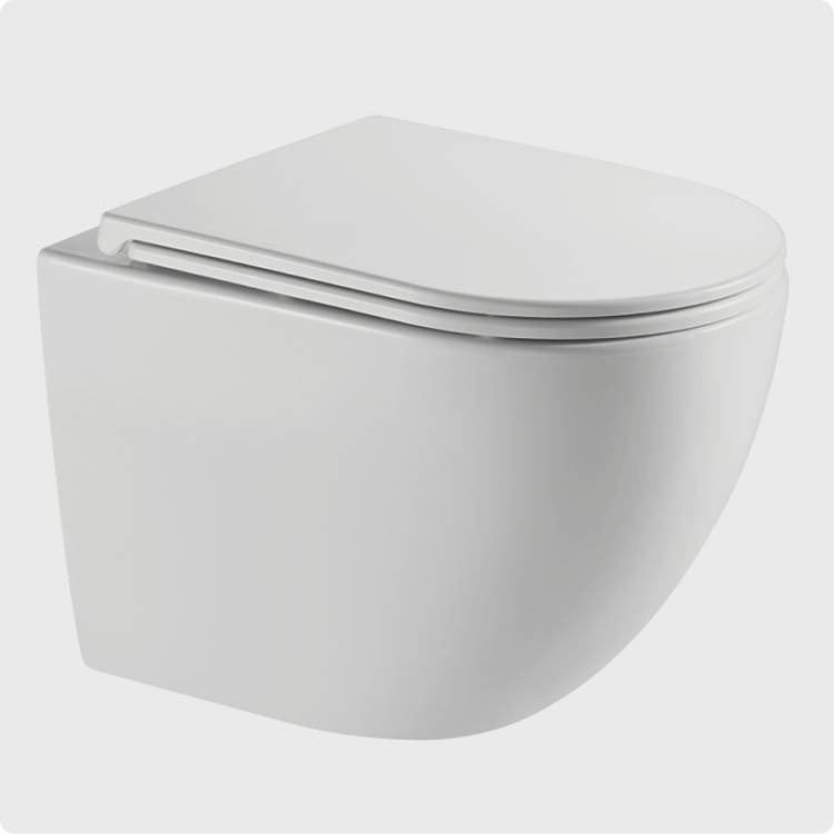 Унитаз подвесной AQUAme AQM2014PRO безободковый, сиденье микролифт, смыв Invisible, белый глянец