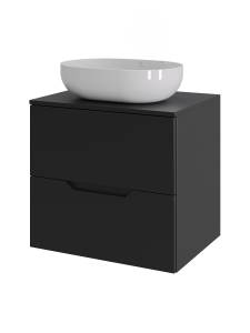 Тумба с раковиной Agger Свит SWE600ETBL-ST-5480W черная матовая, 60 см