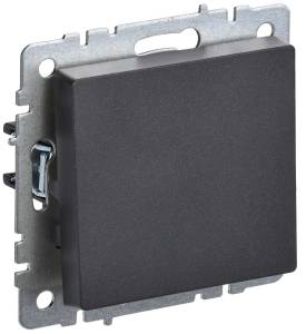 Выключатель 1-клавишный проходной IEK Brite BR-V12-0-10-K02 черный