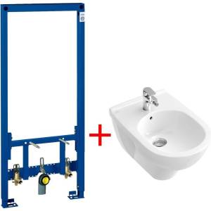 Комплект Биде подвесное Villeroy&Boch O.Novo 5460 0001 alpin + Инсталляция Grohe Rapid SL 38553001
