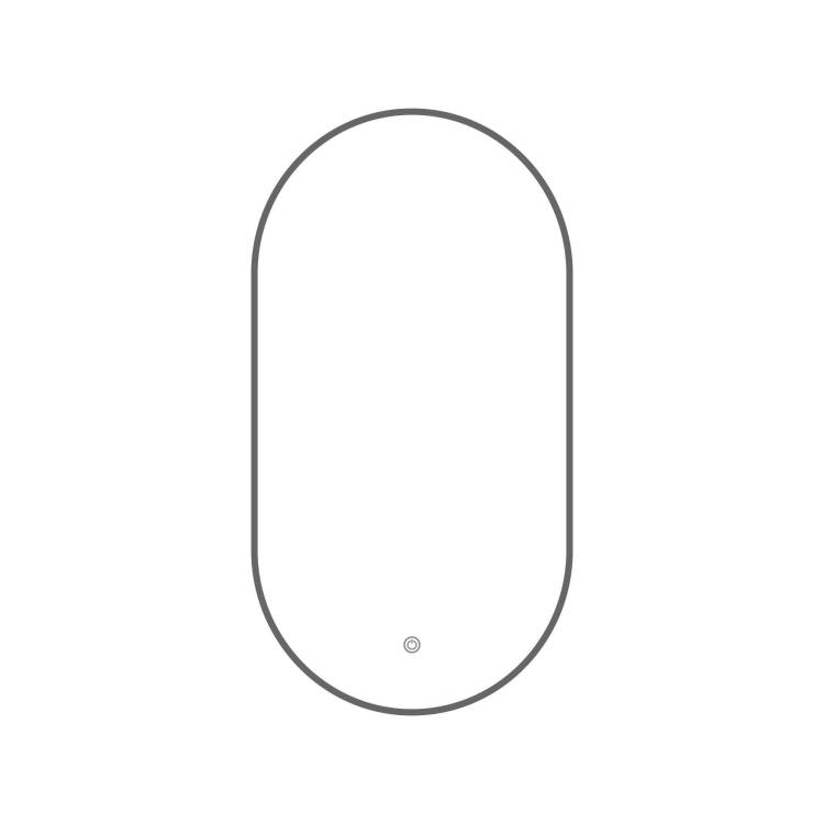 Зеркало Fixsen FX-3100F с LED подсветкой, графит, 50x100 см