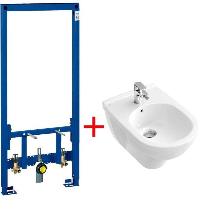 Комплект Биде подвесное Villeroy&Boch O.Novo 5460 0001 alpin + Инсталляция Grohe Rapid SL 38553001