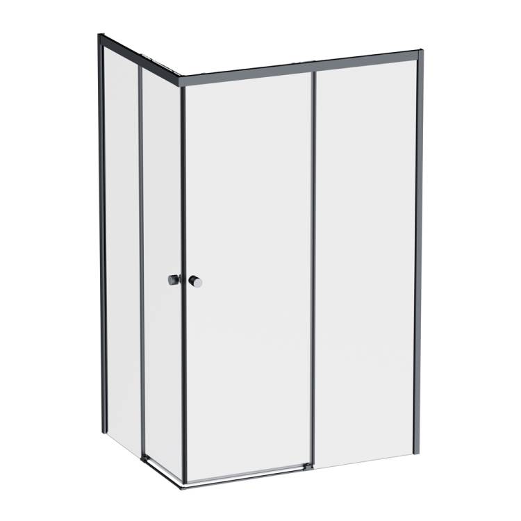 Душевой уголок Am.Pm X-Joy W94G-403-12090-BT профиль черный матовый, стекло прозрачное, 120x90x190