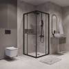 Душевой уголок Niagara Nova NG-6833-34BLACK профиль черный матовый, стекло прозрачное, 90x90x195 фото 2