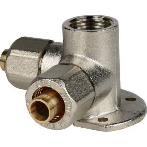 Тройник Stout настенный с креплением 1/2 x20x20