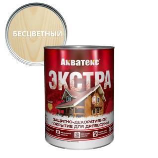 Защитно-декоративное покрытие для древесины Акватекс Экстра полуглянцевое бесцветный 0.8 л