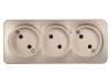 Розетка 3-местная IEK Glory ERH30-K37M-10 шампань матовый фото 3