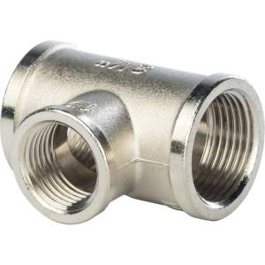 Тройник Stout переходной внутренняя резьба никелированный 1X3/4X1, арт. SFT-0022-001341