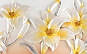 3D Фотообои Artegrafico «Объемные лилии» BR-004 канвас