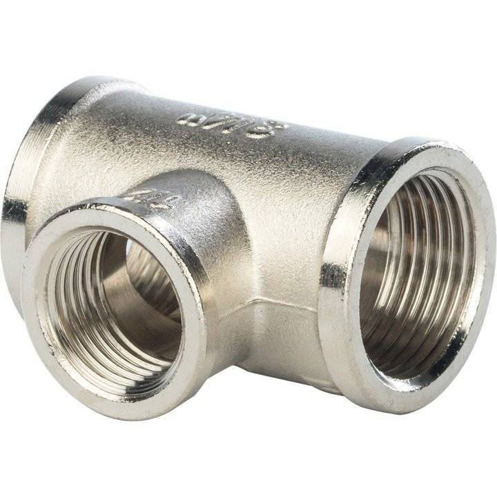 Тройник Stout переходной внутренняя резьба никелированный 1X3/4X1, арт. SFT-0022-001341