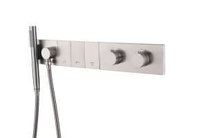 Смеситель для ванны и душа Boheme Zodiac Termo 133-SYS-NB с ручным душем, Nickel Brush