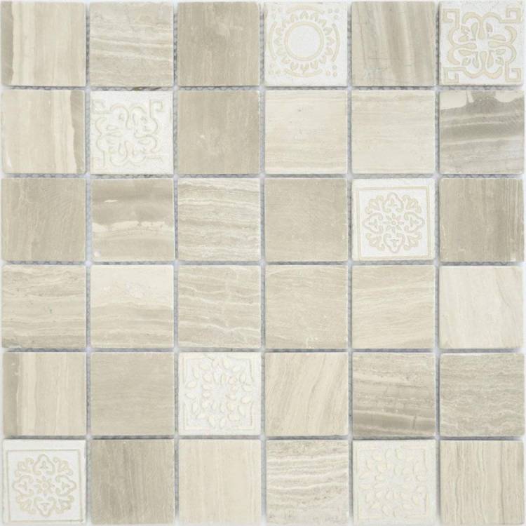 Мозаика LeeDo Art Stone Travertino Silver Mat (4.8x4.8) 30x30