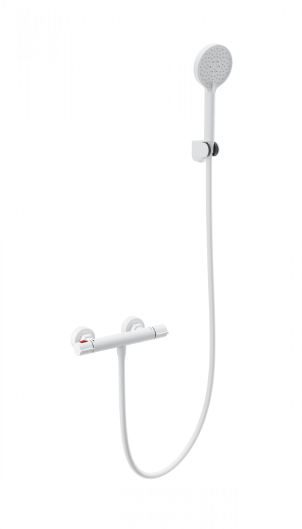 Смеситель для душа Wonzon & Woghand WW-B2063-A-MW с термостатом, белый матовый