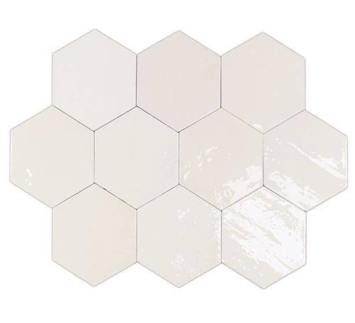 Керамическая плитка WOW Zellige Hexa 122078 White 10.8x12.4