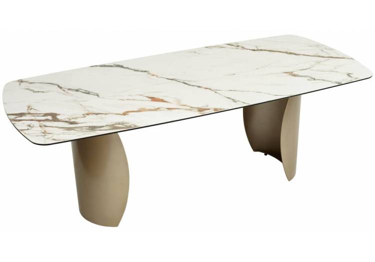 Стол Woodville Bronte 512942 KL-188 контрастный мрамор матовый/шампань 220x100x76