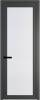 Межкомнатная дверь Profil Doors 1 AGP цвет профиля Серая ночь, стекло безопасное 6 мм мору белый 700x2000