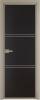 Межкомнатная дверь Profil Doors 3 AX цвет профиля Никель матовый, стекло безопасное 6 мм монохром черный 700x2000
