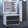 Тумба с раковиной Uperwood Next Premium 3930205167 подвесная, 2 ящика, белая, графит, 80 см фото 4