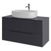 Тумба с раковиной Orange Line Li-100TugMDF+B08-600W графит матовый, 100 см