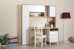 Стол рабочий Моби Комфорт 12.95 N Дуб сонома, Белый PE шагрень