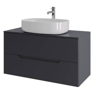 Тумба с раковиной Orange Line Li-100TugMDF+B08-600W графит матовый, 100 см