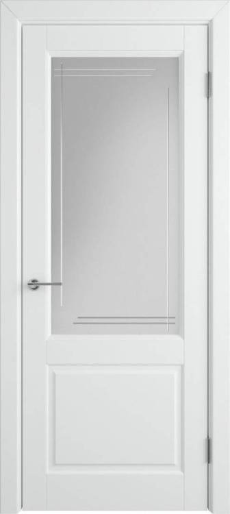 Межкомнатная дверь Владимирская Фабрика Дверей Dorren Polar стекло Crystal Cloud L 800x2000