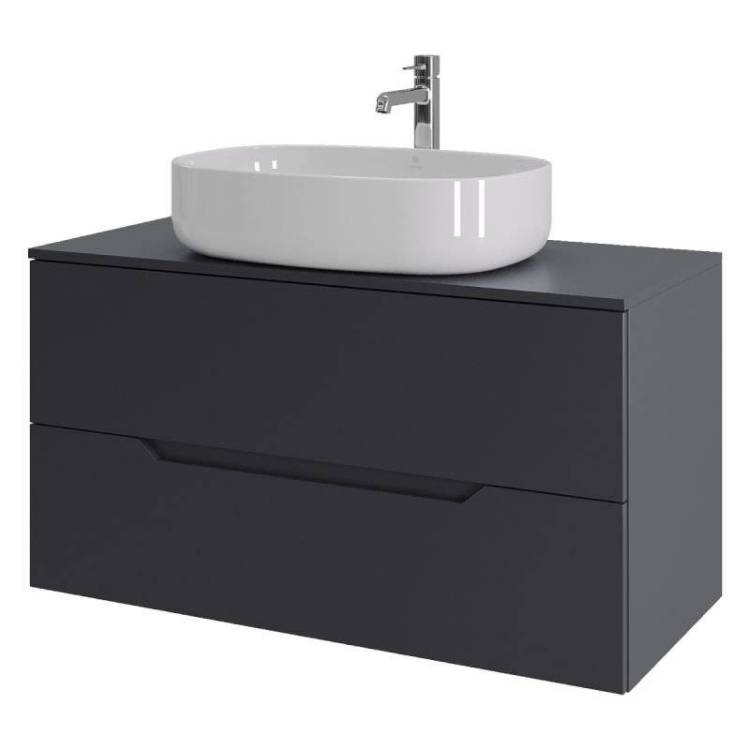 Тумба с раковиной Orange Line Li-100TugMDF+B08-600W графит матовый, 100 см