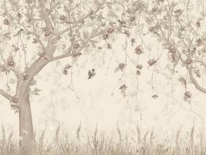 Бесшовные Eco обои Ortograf Chinoiserie 33939 Inspiration sepia Жемчуг ОЕ-Р3