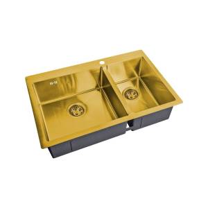 Кухонная мойка Zorg Steel Hammer SH 78-2-51-L BRONZE бронза