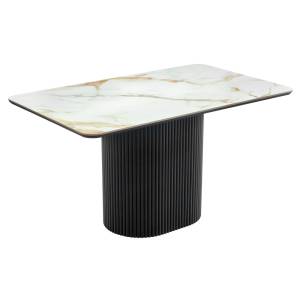 Стол Bradex Home Festa RF 0839 керамогранит Calacatte gold (глянец), черный 140x85x77
