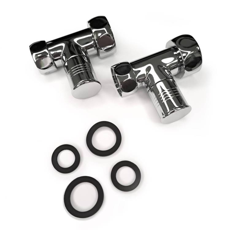 Вентиль круглый, прямой Luxon 3/4"х1", гайка-гайка, хром (пара)