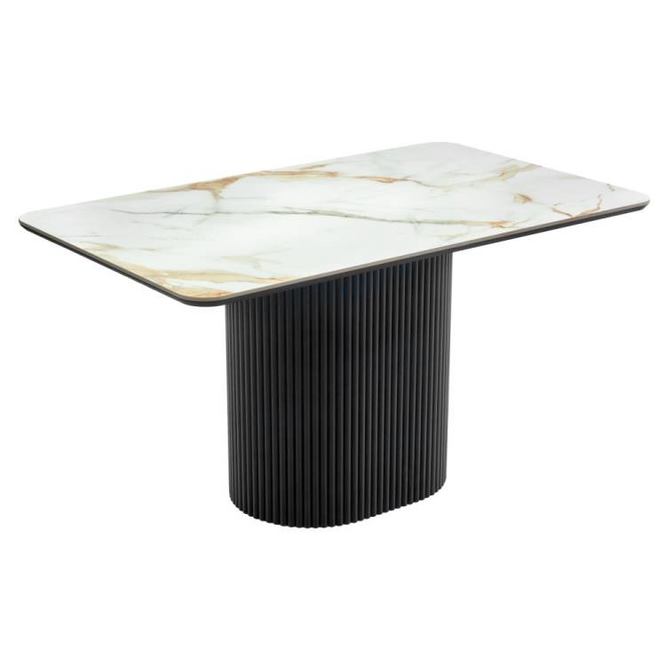 Стол Bradex Home Festa RF 0839 керамогранит Calacatte gold (глянец), черный 140x85x77