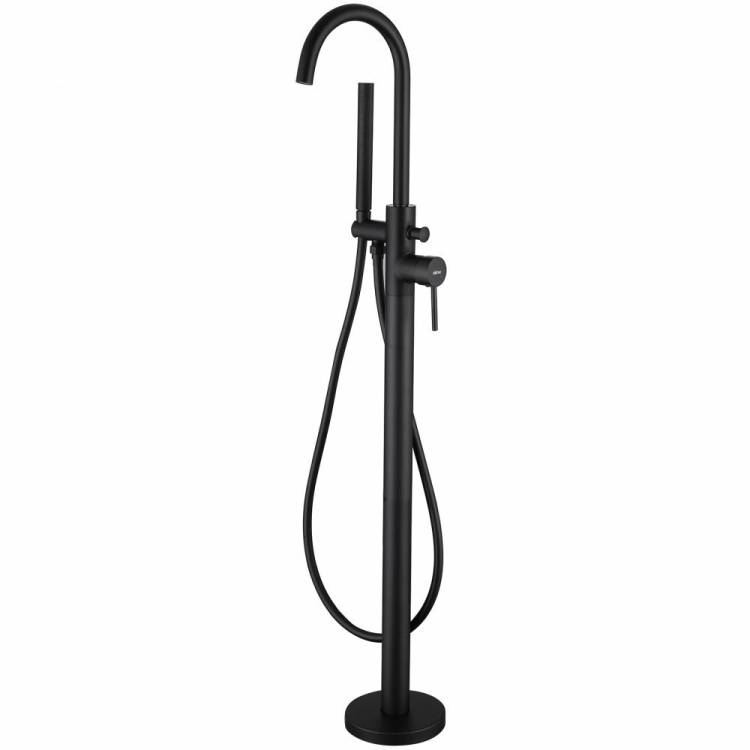 Смеситель для ванны Abber Wasser Kreis AF8115B напольный, черный матовый