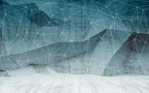 3D Фотообои Artegrafico «Полигоны с сеткой» POL-016 акварель