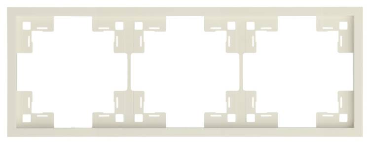 Трехместная рамка Rikett Standart 35830 MC кремовый сатин