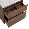 Тумба под раковину Belbagno Kraft 39 KRAFT39-800/390-2C-PIA-RT 80x39x83 Rovere Tabacco напольная с фрезерованными ручками по всей длине фасада с двумя выкатными ящиками фото 6