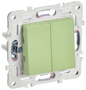 Выключатель 2-клавишный проходной IEK Skandy SK-V22-0-10-K06 мятный