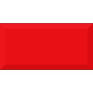 Керамическая плитка Absolut Keramika Monocolor Rojo Biselado Brillo 10x20