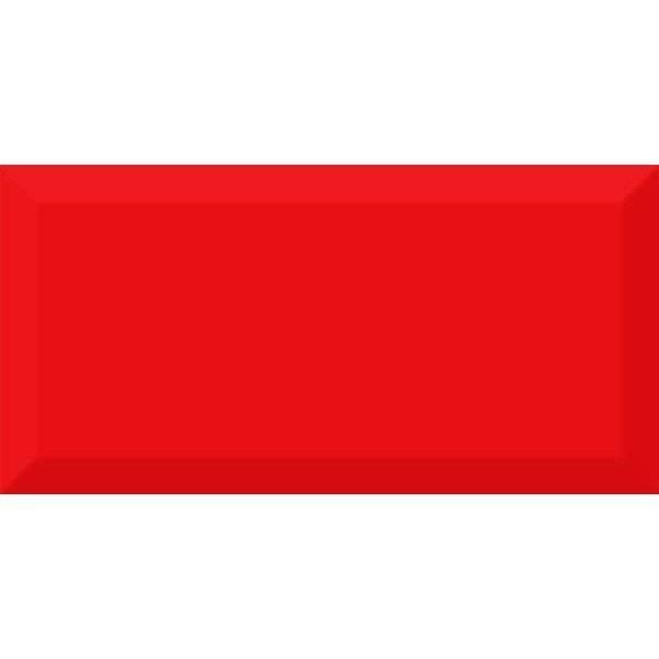 Керамическая плитка Absolut Keramika Monocolor Rojo Biselado Brillo 10x20