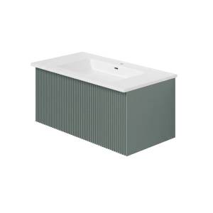 Тумба с раковиной La Fenice Terra Grigio NFNC-01-TER-G-80-3-80 серо-зеленая матовая, 80 см
