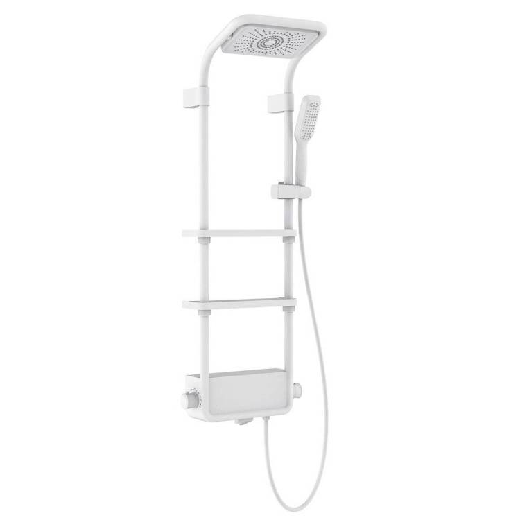 Душевая система AQUAme AQM8003W белая, с термостатом