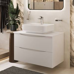 Тумба с раковиной BOND Cube T05805-S13500 белая матовая, 80 см