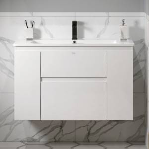 Тумба с раковиной Alavann Eva 100 белая