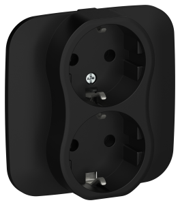 Розетка 2-местная с заземлением IEK Flite FI-R21A-16-K02 черный