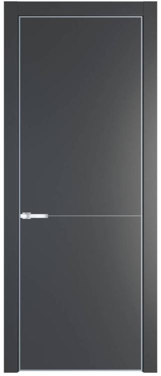 Межкомнатная дверь Profil Doors 16 PE полотно Графит, кромка алюминиевая с четырех сторон матовая, алюминиевый молдинг 3мм 700x2000