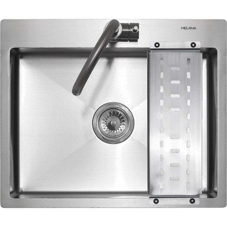 Мойка кухонная Melana ProfLine R6050H с коландером, сатин