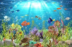 3D Фотообои Artegrafico «Забавные рыбки» PM-006 песок