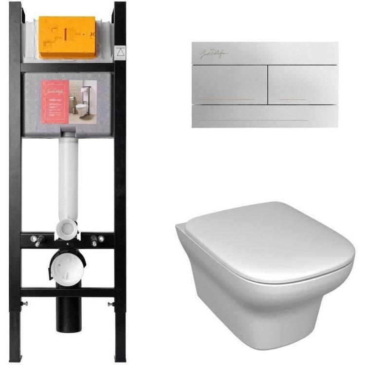 Унитаз с инсталляцией Jacob Delafon Vox E21770RU-00 с кнопкой хром